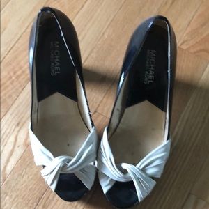 Micheal Kors Black/ White Chunky Heels